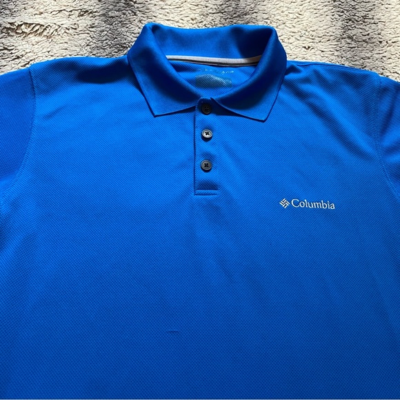 Columbia Polo Shirt Mens Medium Blue - Picture 5 of 7